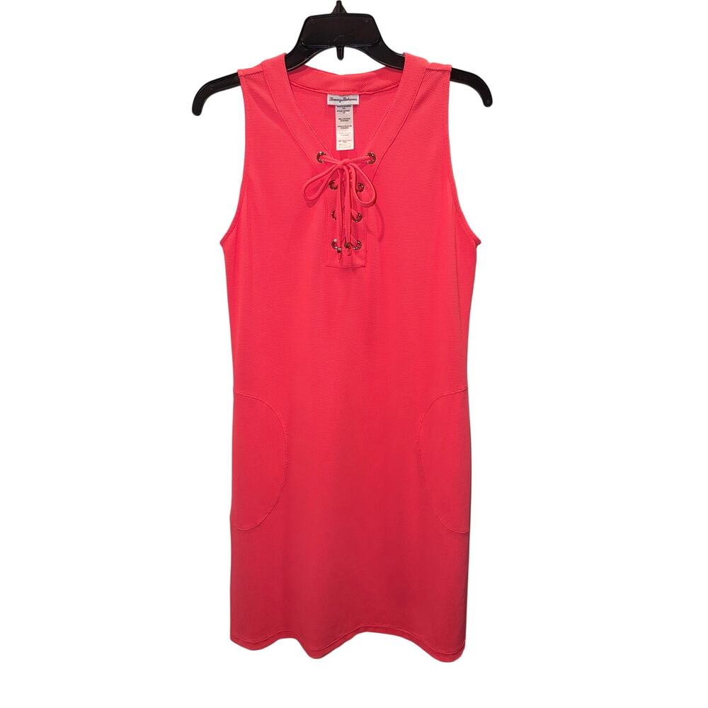Tommy Bahama Women’s Medium Coral Pink Lace Up Sleeveless Shift Dress